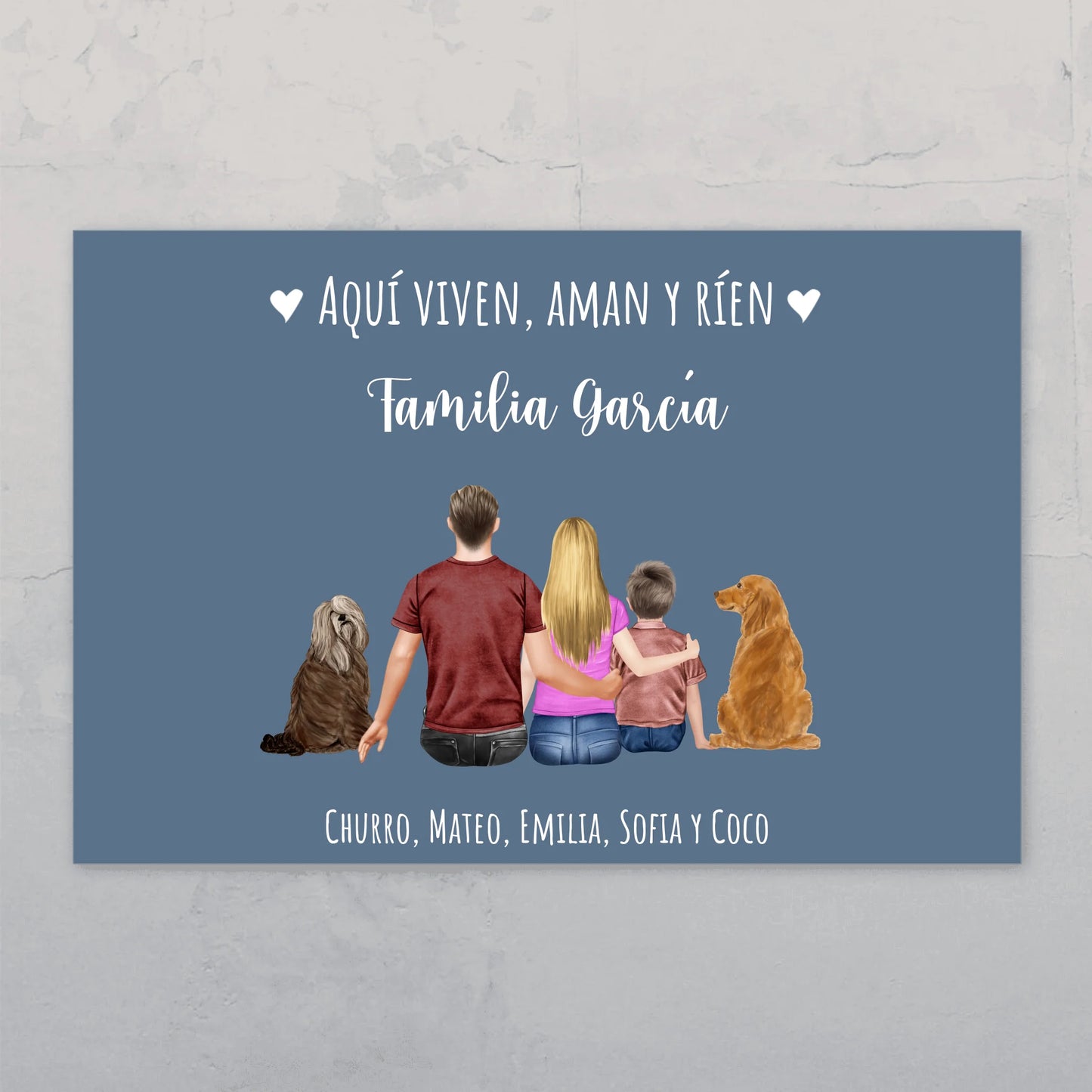 Nuestra familia - Placa para puerta personalizada