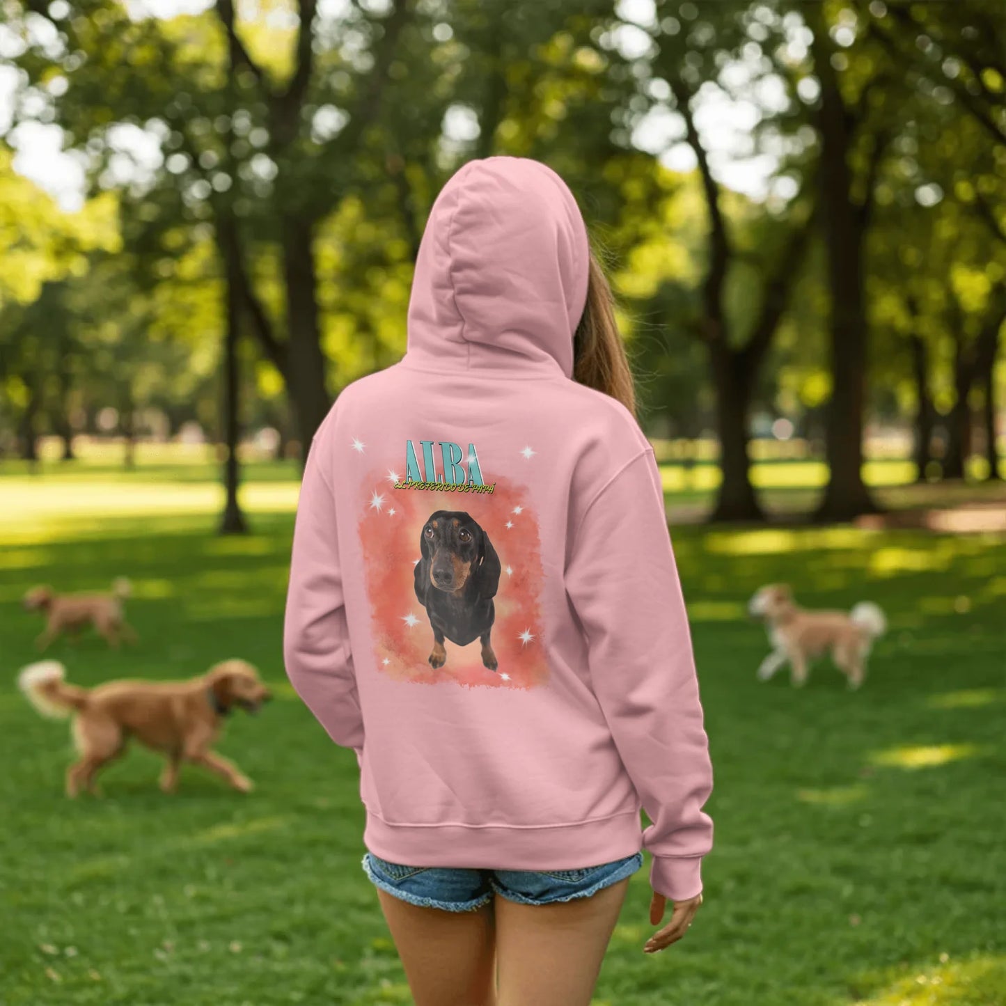 Woman in Dog Park 2 - Pink