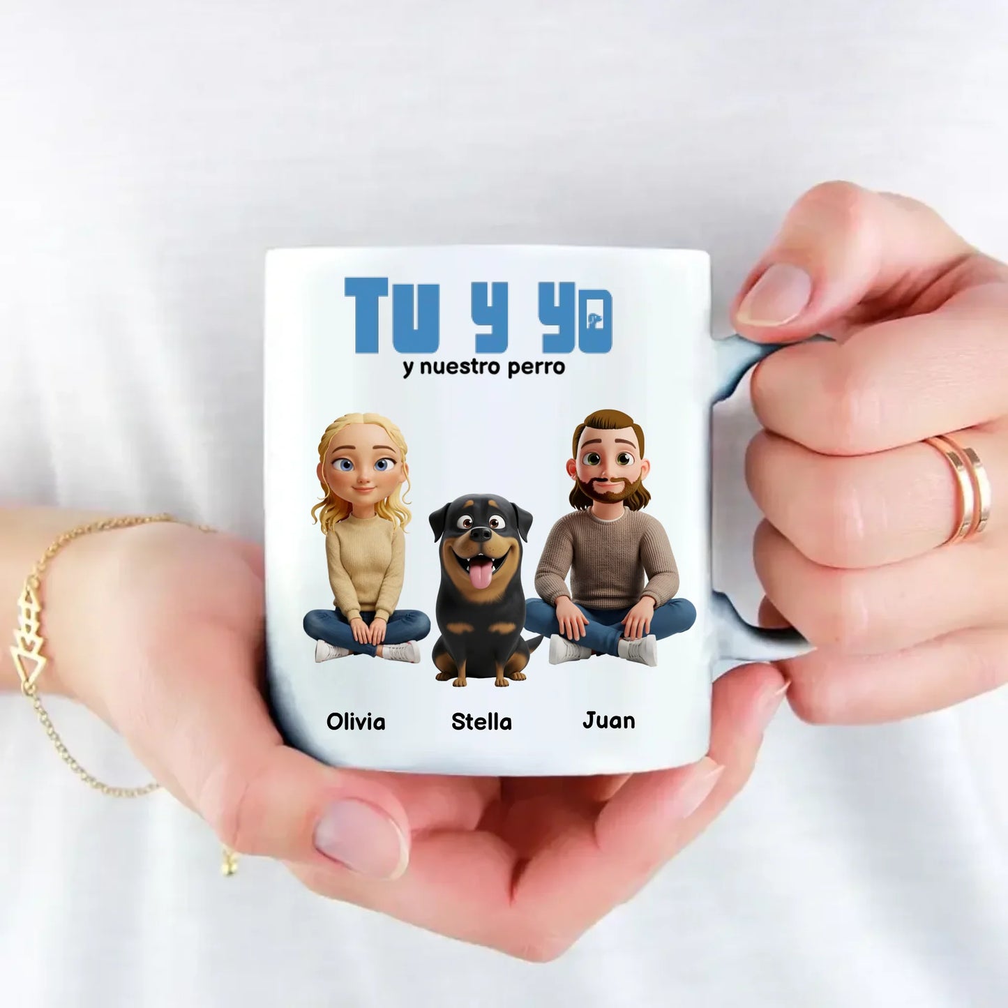Tu y yo y nuestros animales - Taza personalizada