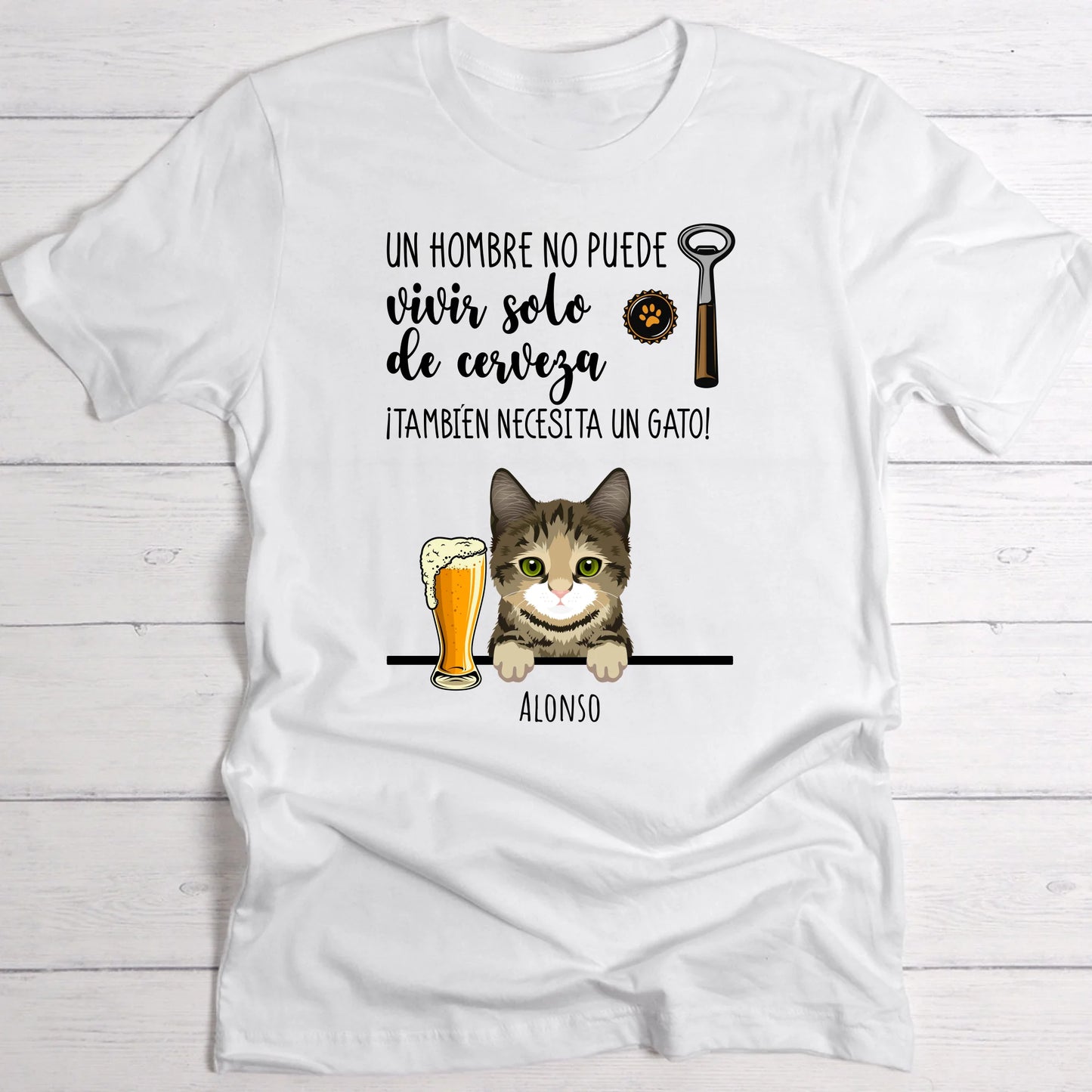 Cerveza y miau - Camiseta personalizada