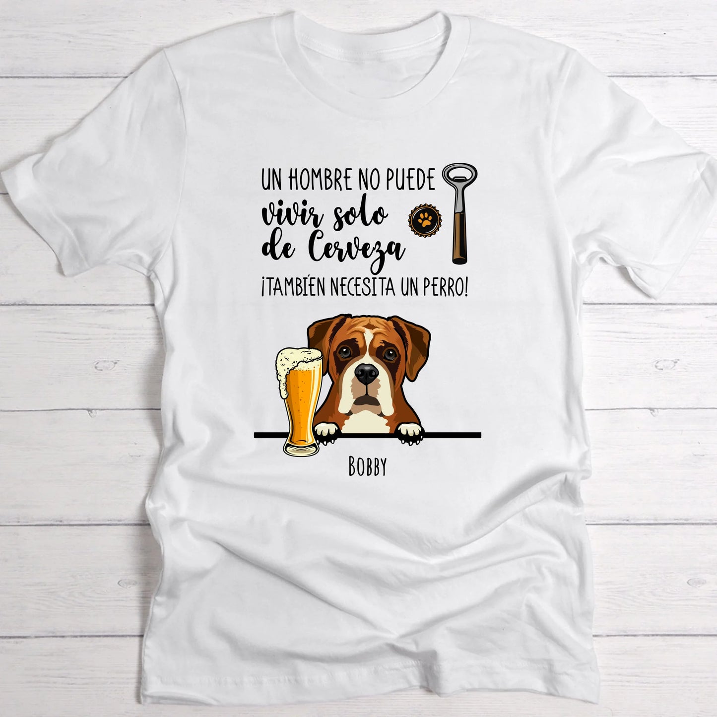 Cerveza y guau - Camiseta personalizada