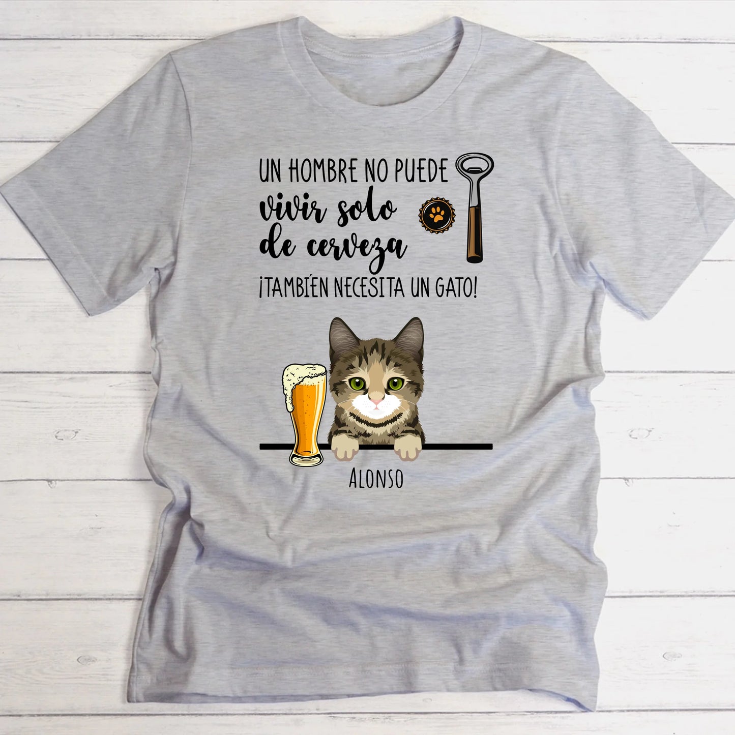 Cerveza y miau - Camiseta personalizada