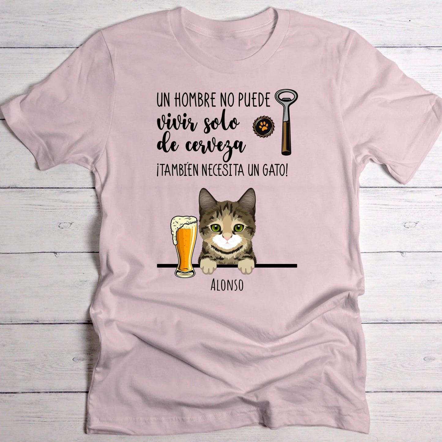 Cerveza y miau - Camiseta personalizada