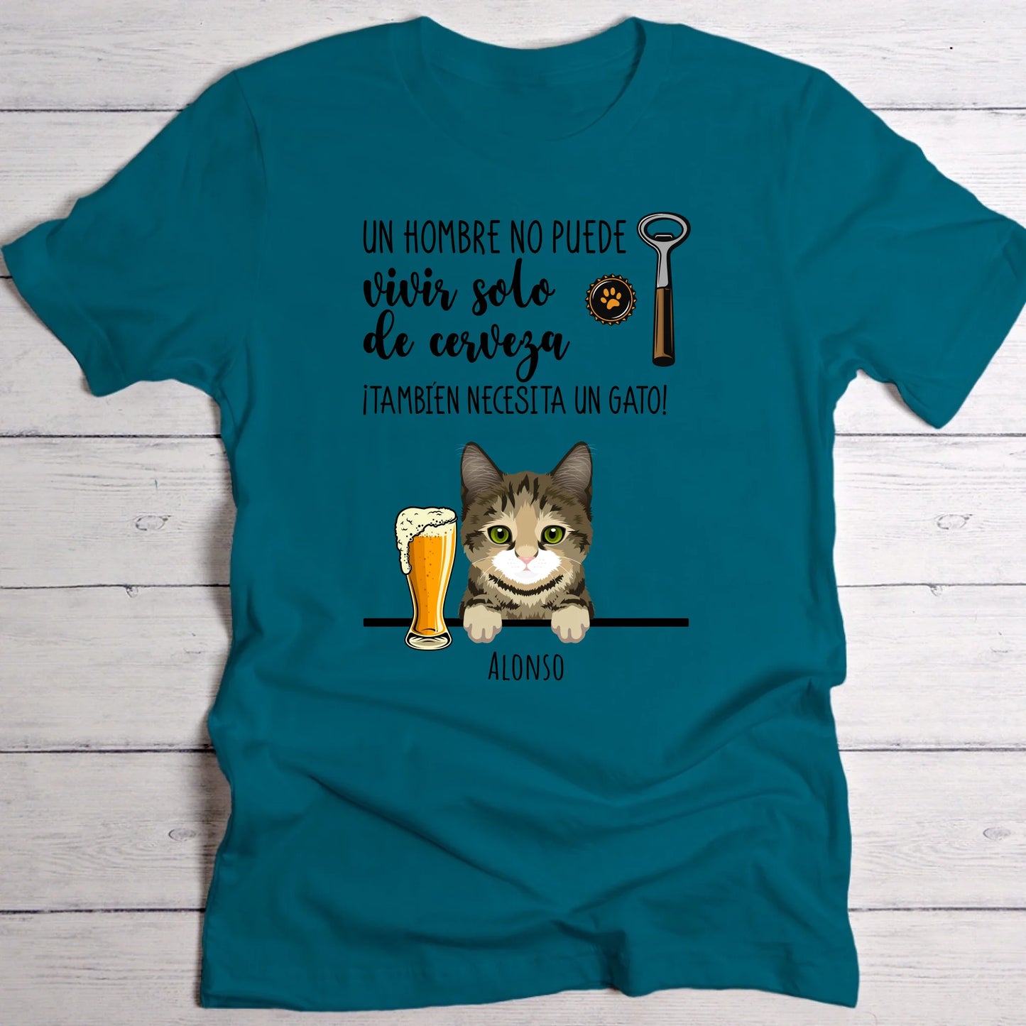 Cerveza y miau - Camiseta personalizada