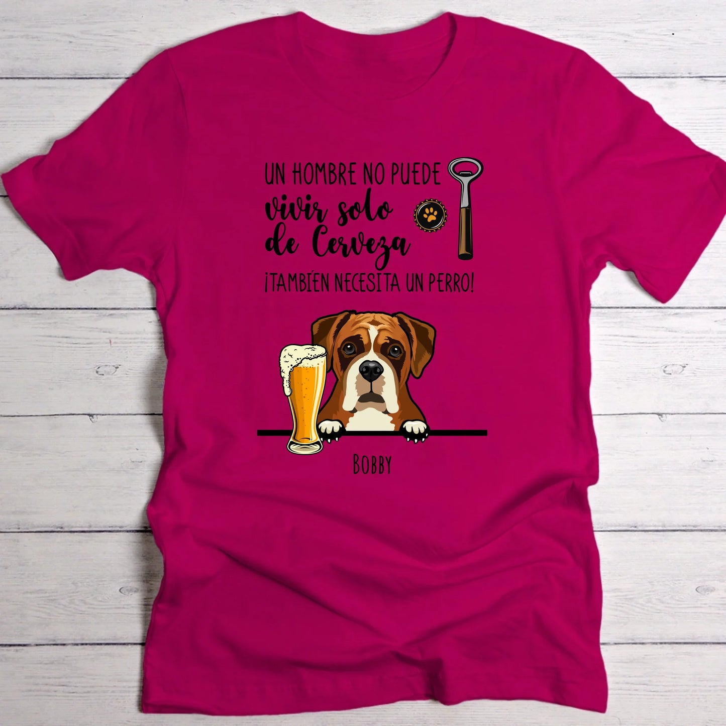 Cerveza y guau - Camiseta personalizada