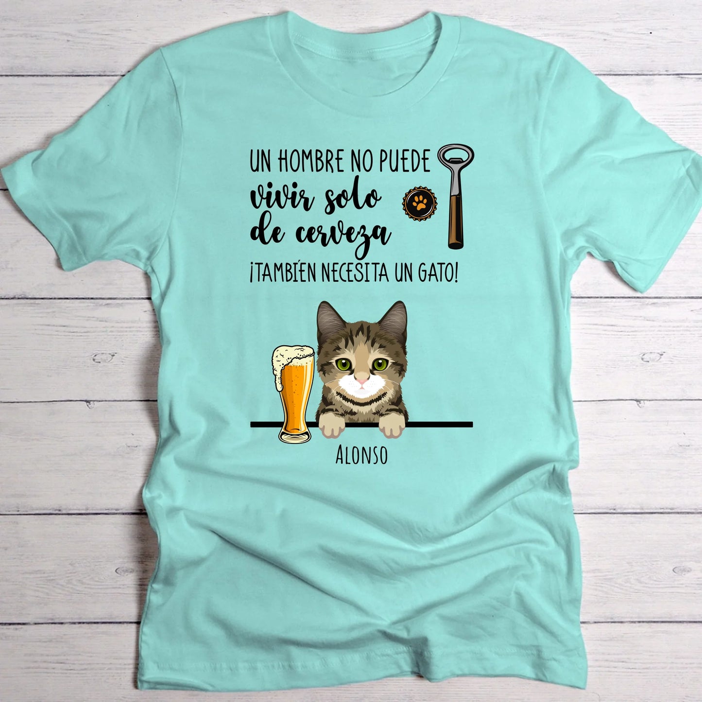 Cerveza y miau - Camiseta personalizada