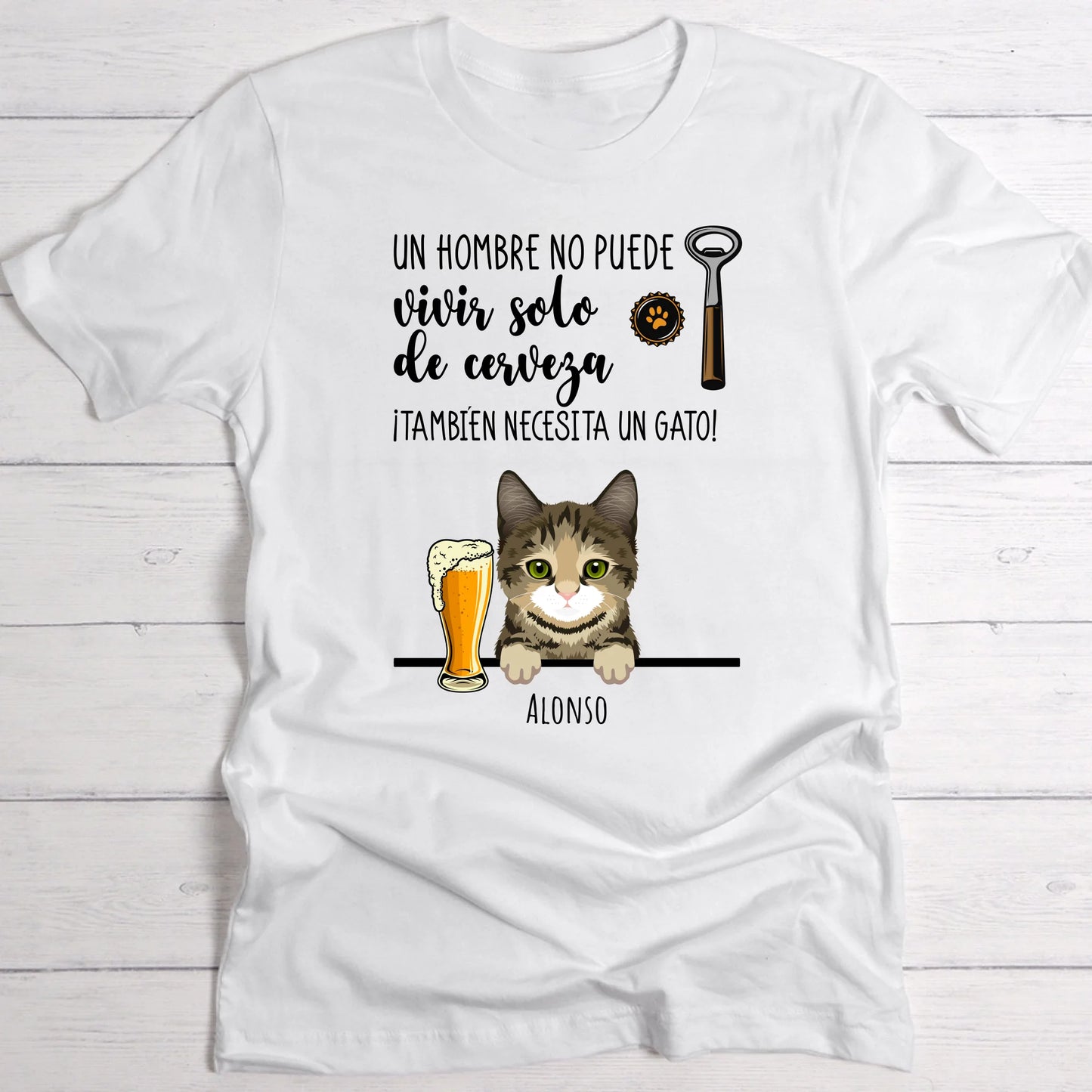 Cerveza y miau - Camiseta personalizada