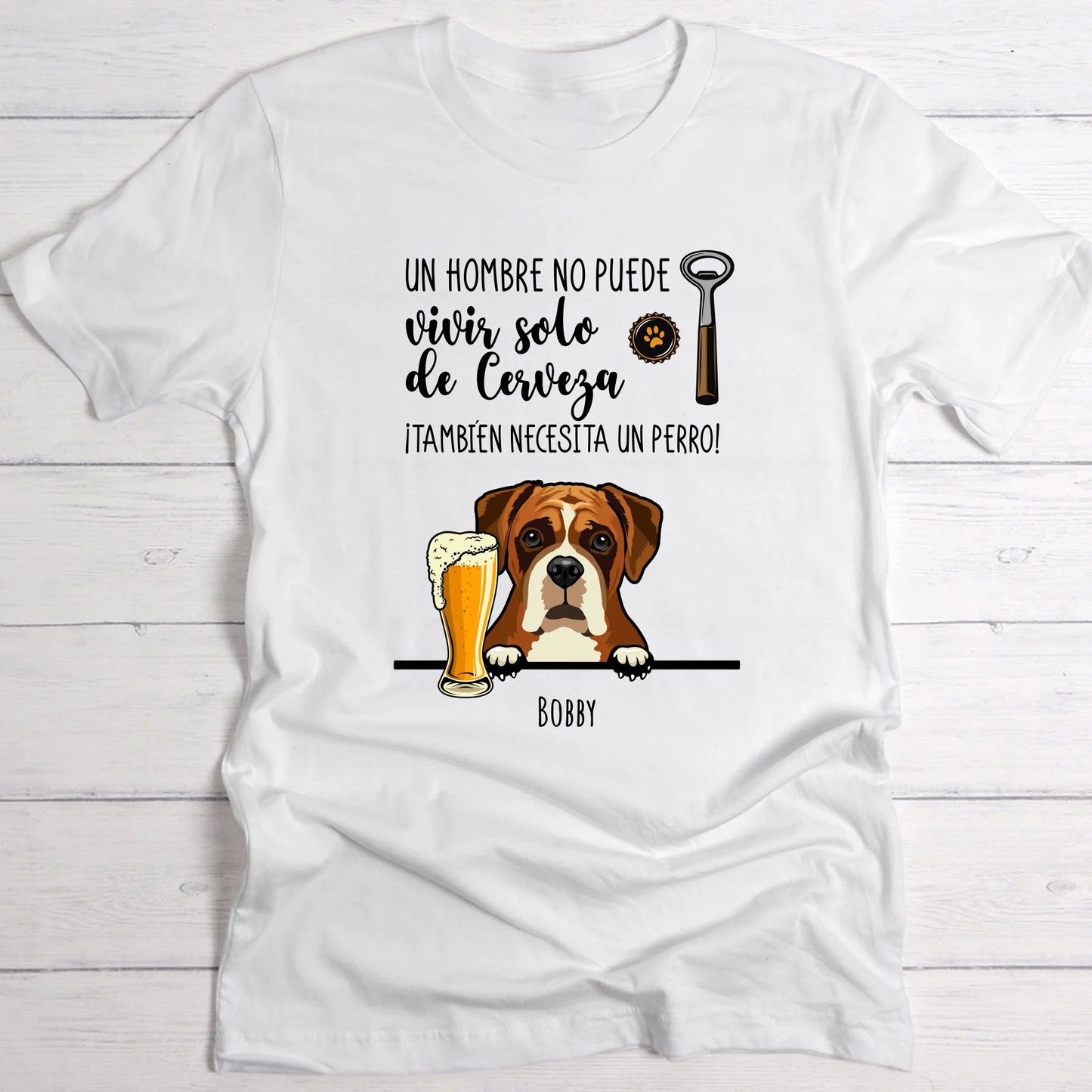 Cerveza y guau - Camiseta personalizada