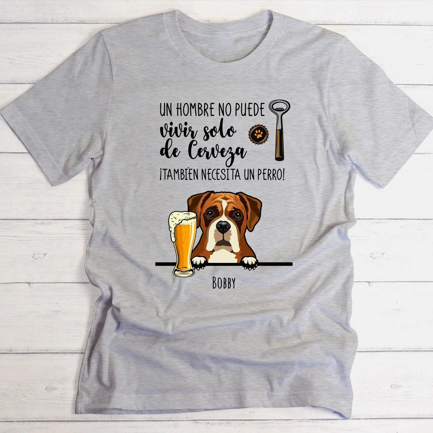 Cerveza y guau - Camiseta personalizada
