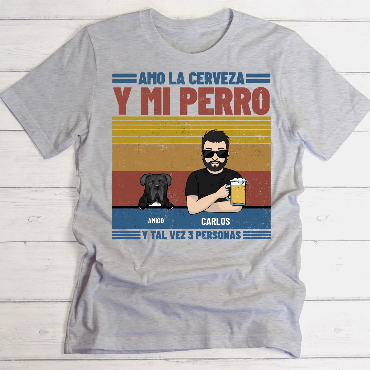 Amo la cerveza y mis peluditos - Camiseta personalizada