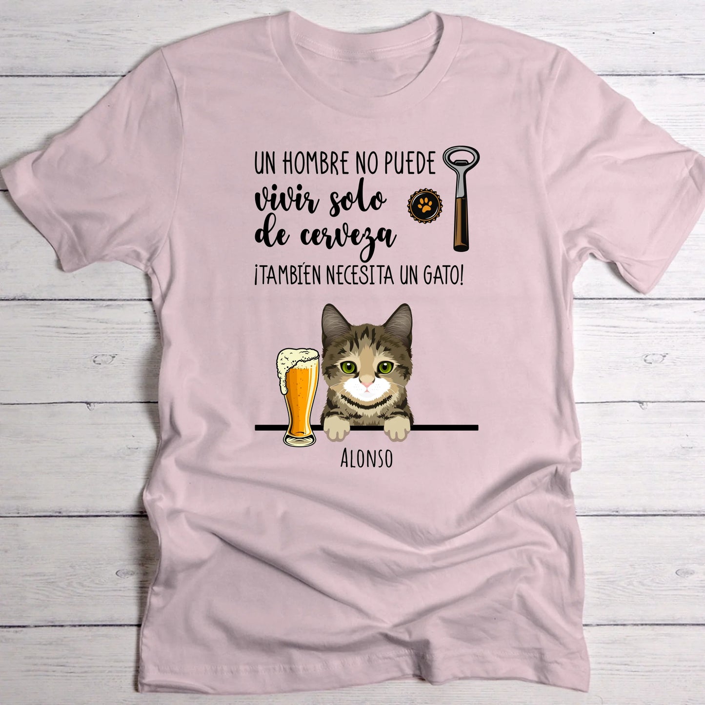 Cerveza y miau - Camiseta personalizada