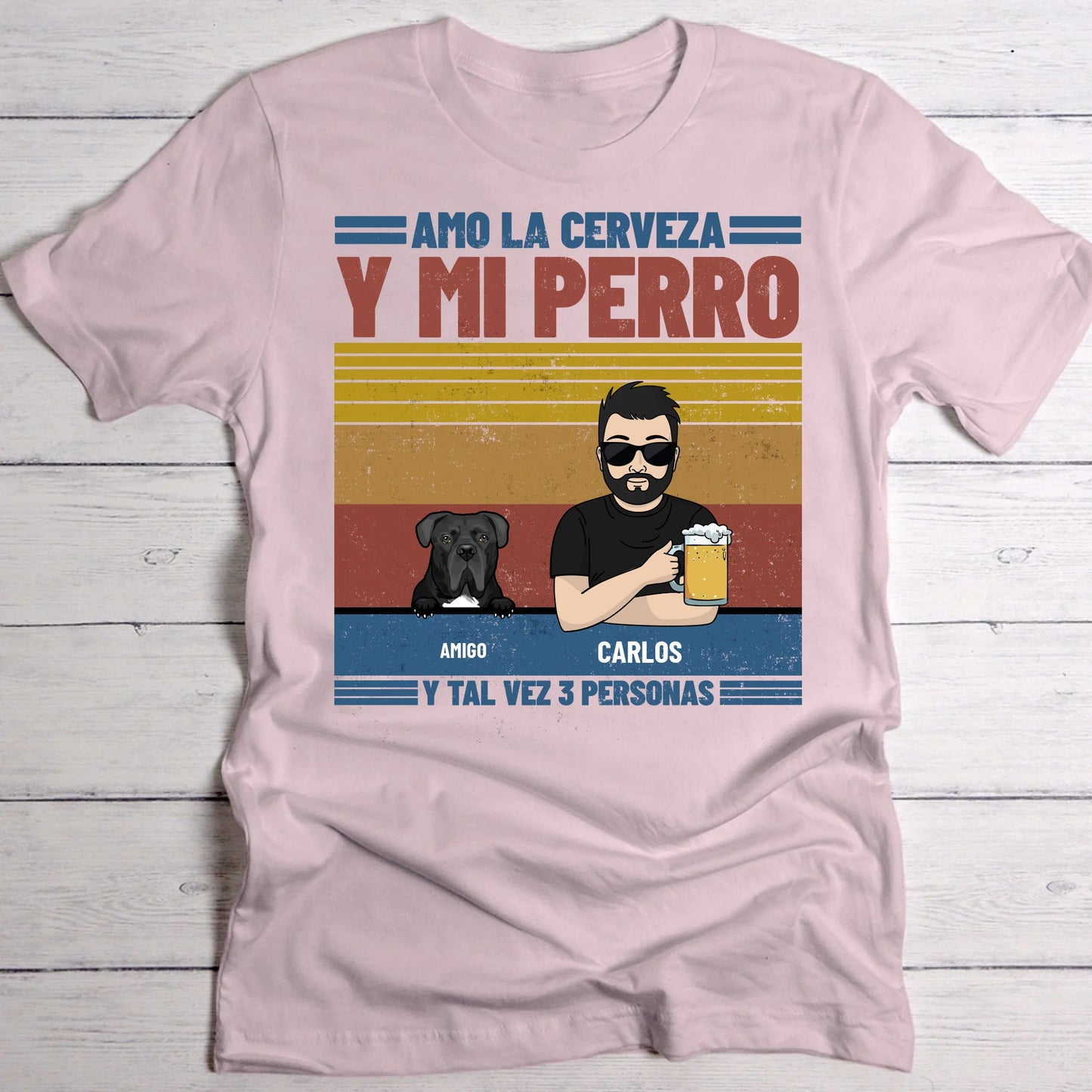 Amo la cerveza y mis peluditos - Camiseta personalizada