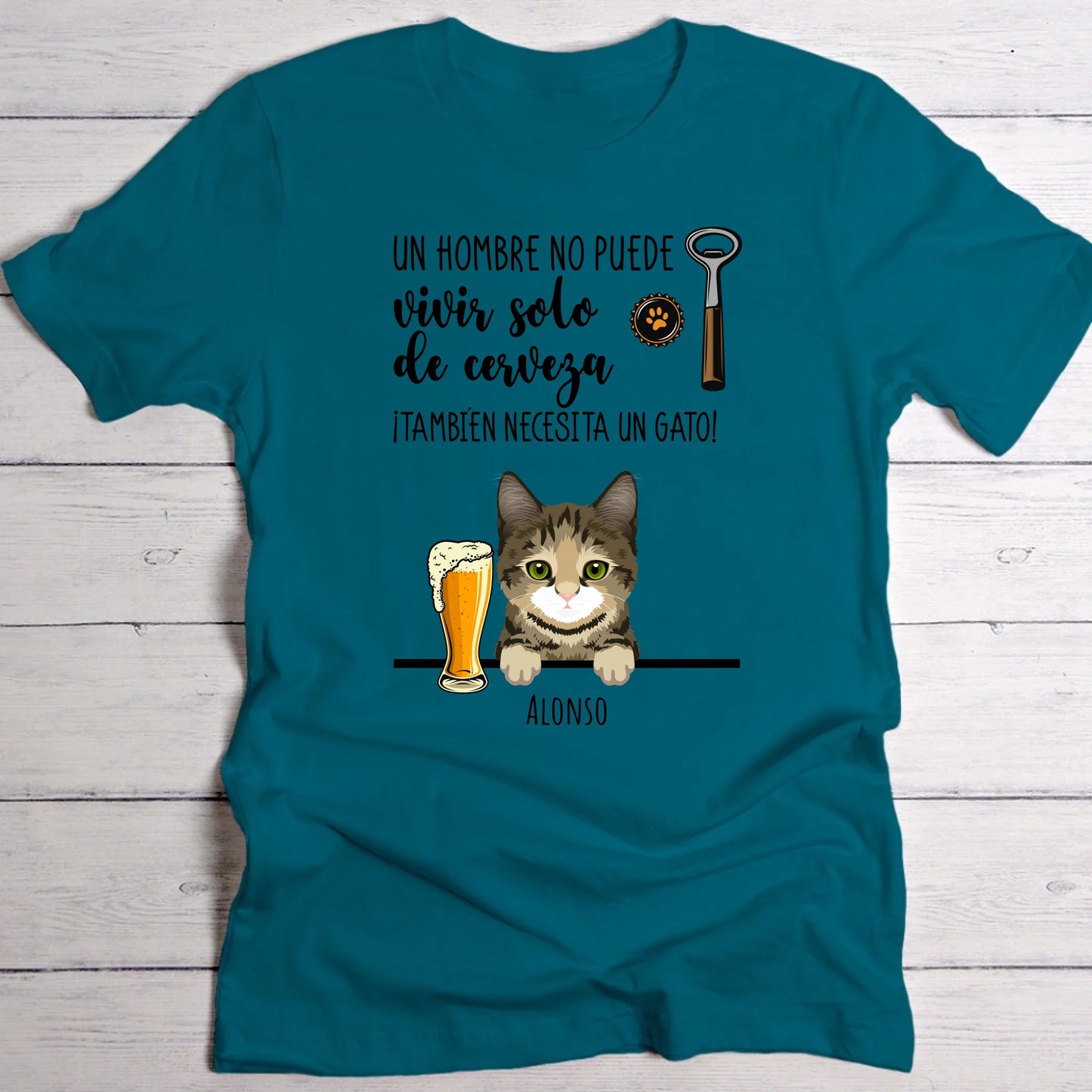 Cerveza y miau - Camiseta personalizada
