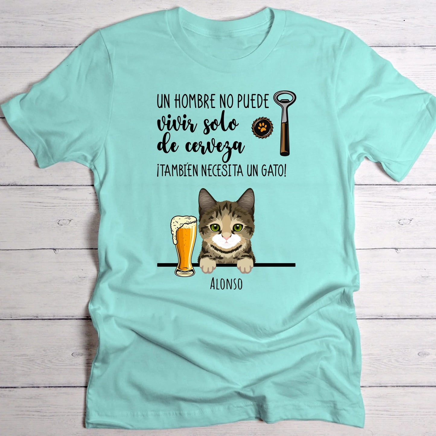 Cerveza y miau - Camiseta personalizada
