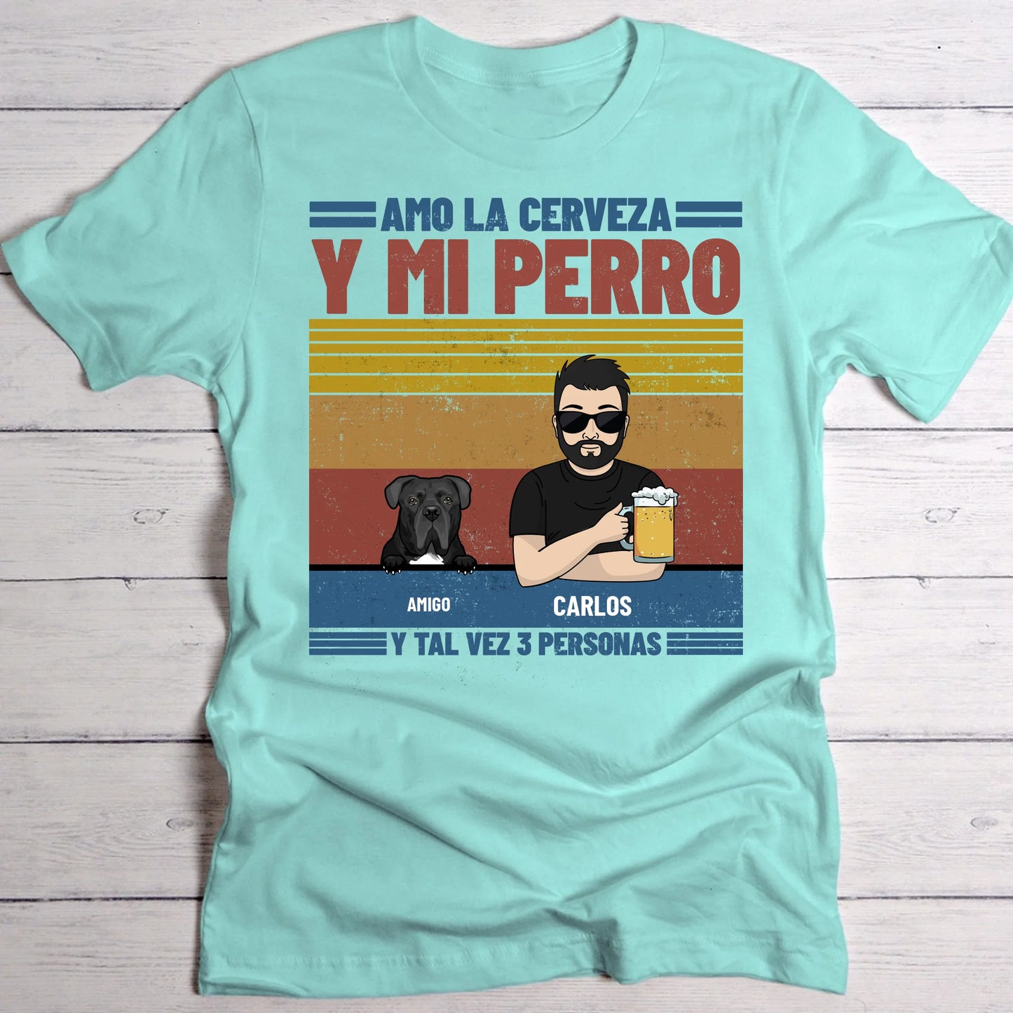 Amo la cerveza y mis peluditos - Camiseta personalizada