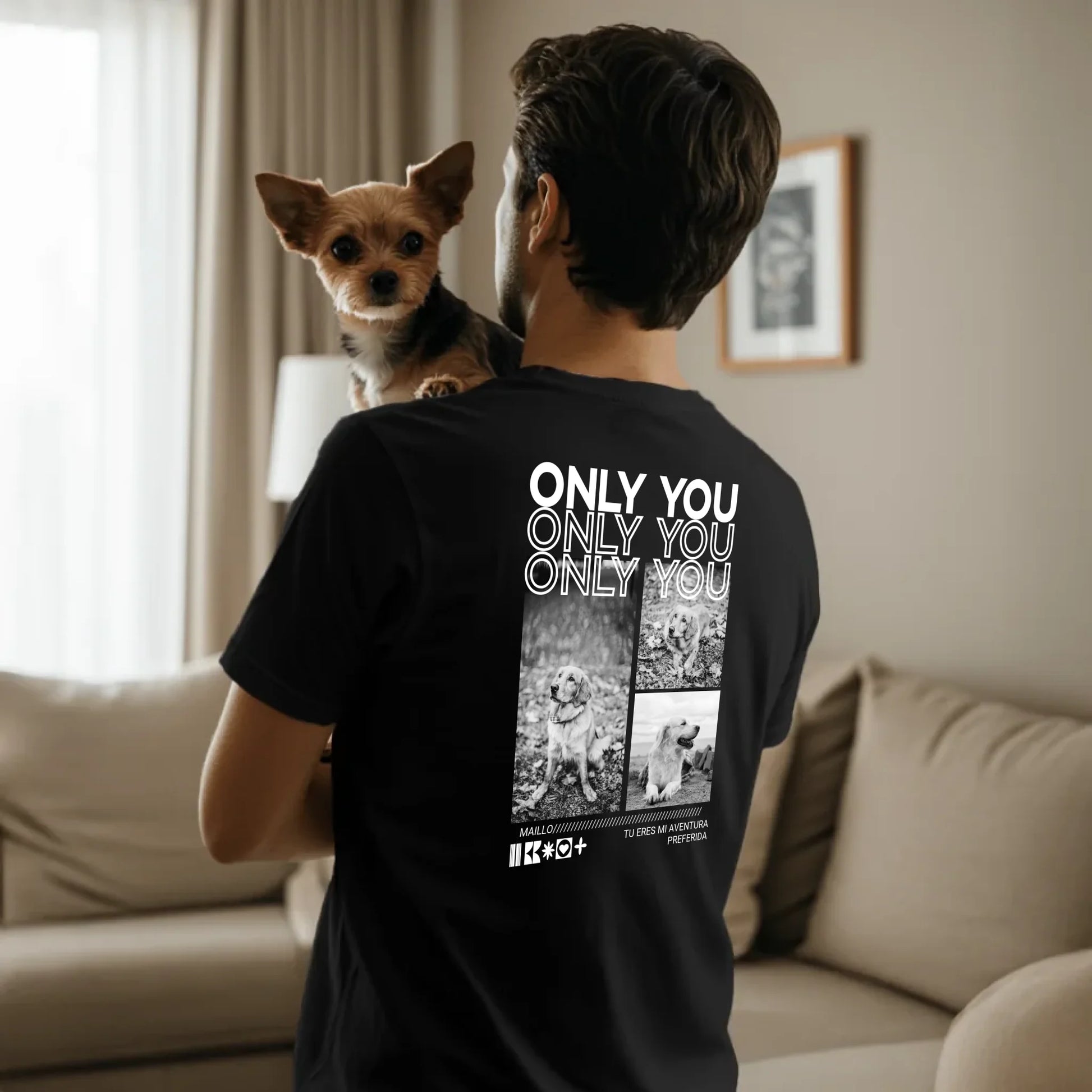 Mand standing with dog - Black-min