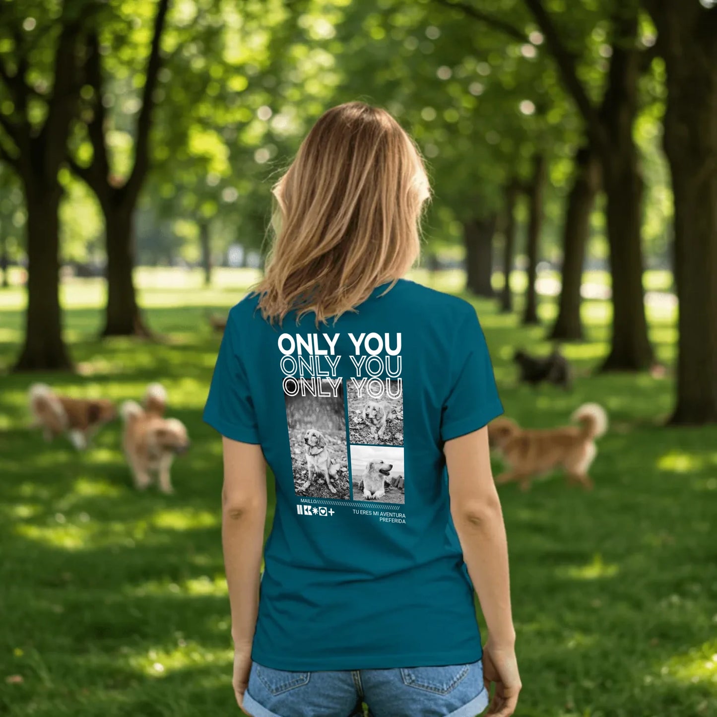 Woman in dog park - Petrol-min