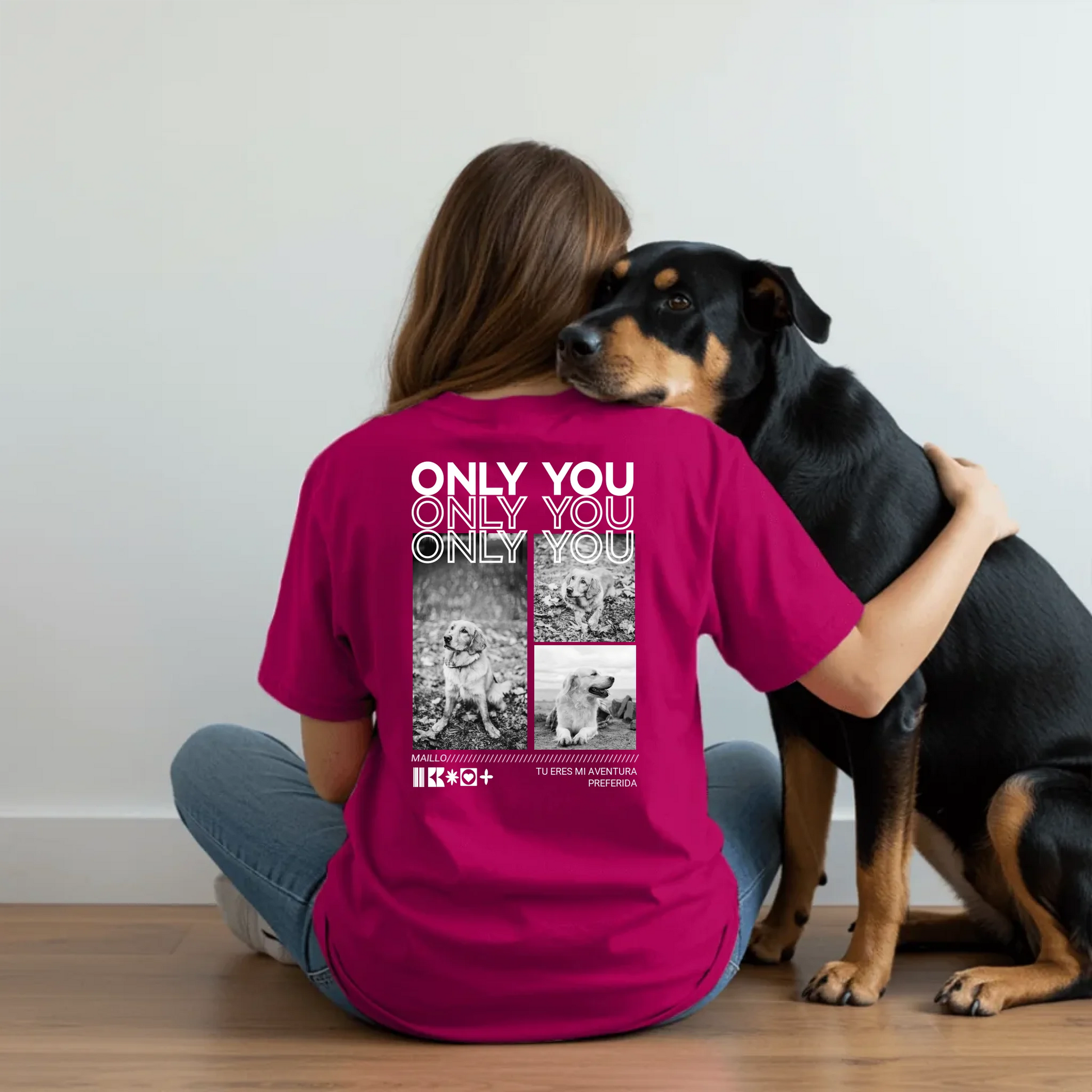 Woman sitting with dog - Sorbet