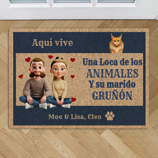 La loca de los animales - Felpudo personalizado