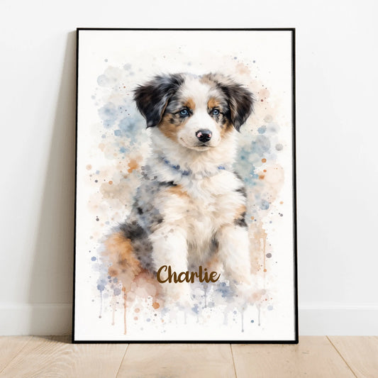 Retrato realista en acuarela - Póster personalizado