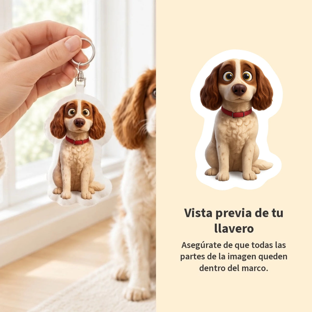 Llavero con forma personalizado – Cartoon - vista previa - Pet Printed