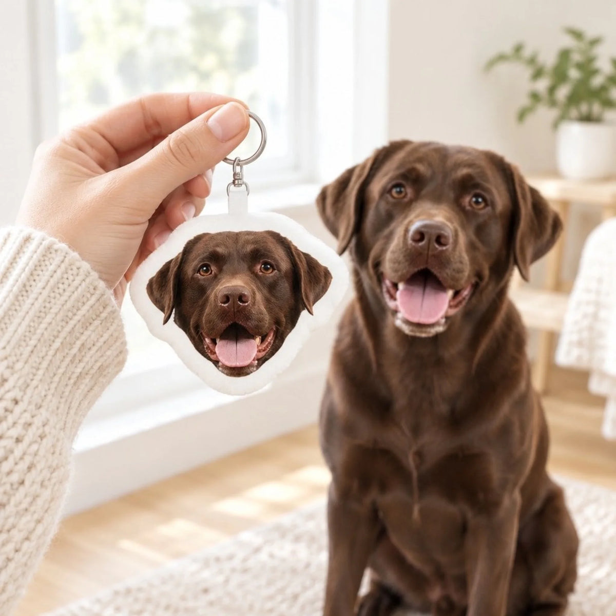 Llavero con forma personalizado – Tu rostro - en la mano - Pet Printed