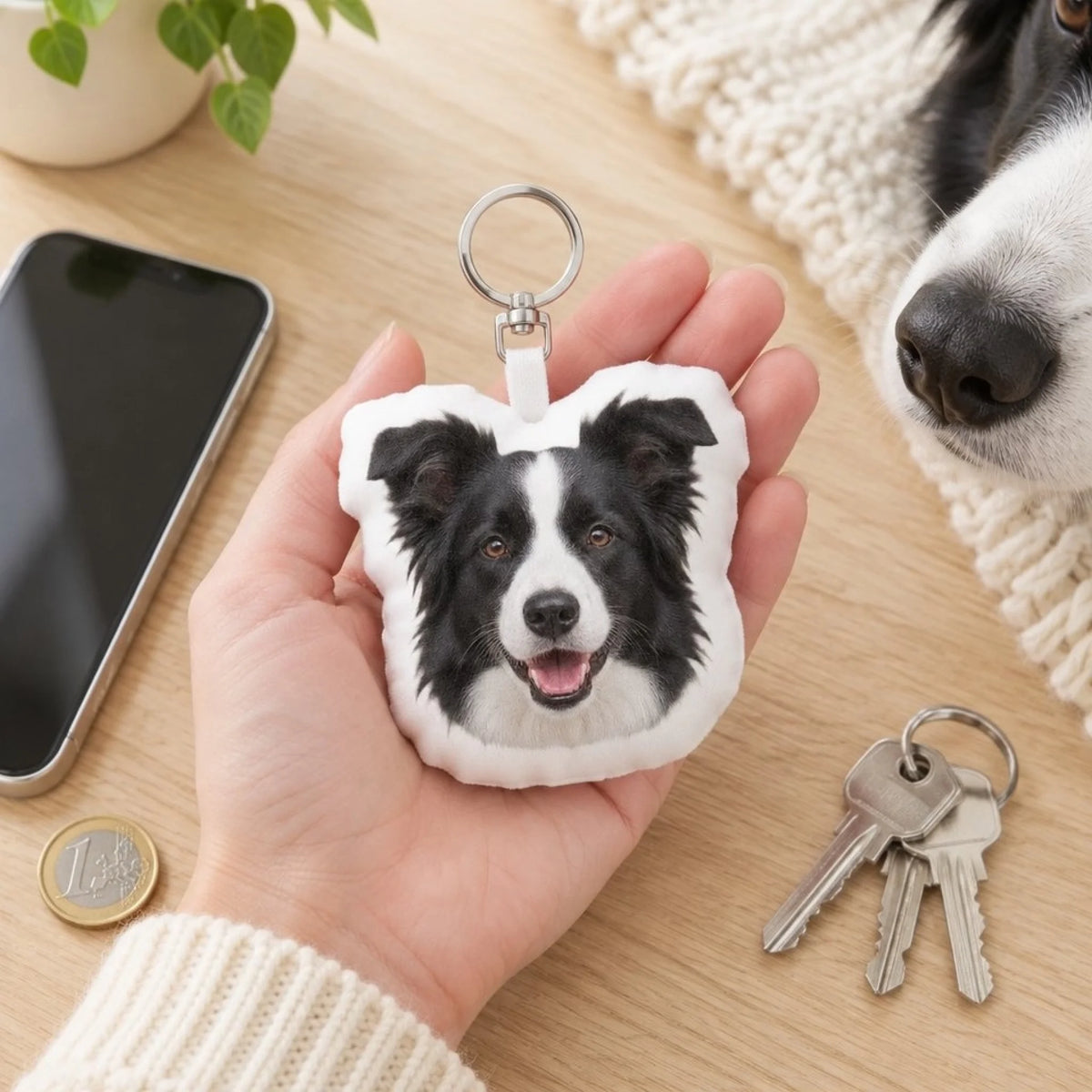 Llavero con forma personalizado – Tu rostro - en la palma de la mano - Pet Printed