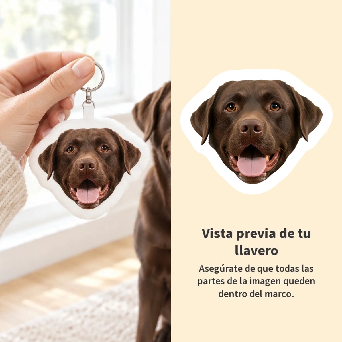Llavero con forma personalizado – Tu rostro - vista previa - Pet Printed